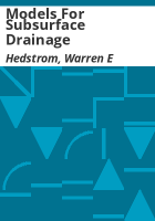 Models_for_subsurface_drainage