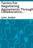 Tactics_for_negotiating_agreements_through_collaborative_decision-making_processes